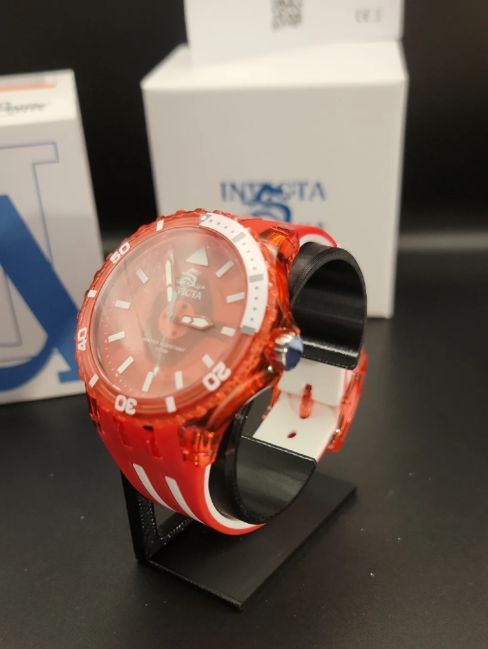 69450 Invicta Subaqua Men's Analog Watch - 44mm Red Case Red White Silicone Band